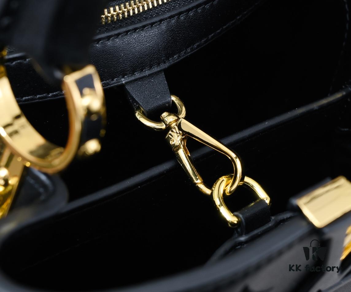 Upgraded M20742 Broderie Anglaise Embroidered Gold Button Capucines BB Bag