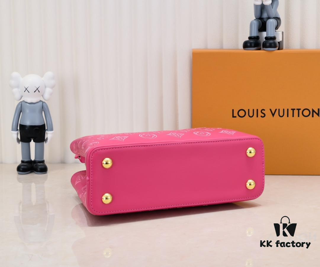 Upgraded M20742 Broderie Anglaise Embroidered Gold Button Capucines BB Bag