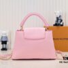 Upgraded M20841 Etoile Pearlized Pink Shell Closure Capucines MM Handbag
