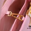 Upgraded M20841 Etoile Pearlized Pink Shell Closure Capucines MM Handbag