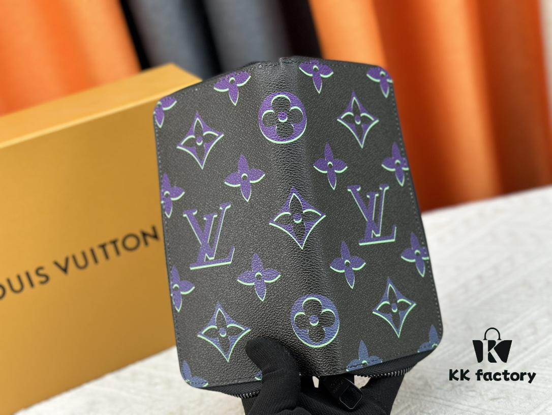 LV 82368 Wallet Men's Vertical Zip Wallet Made of Durable Damier Graphite Canvas