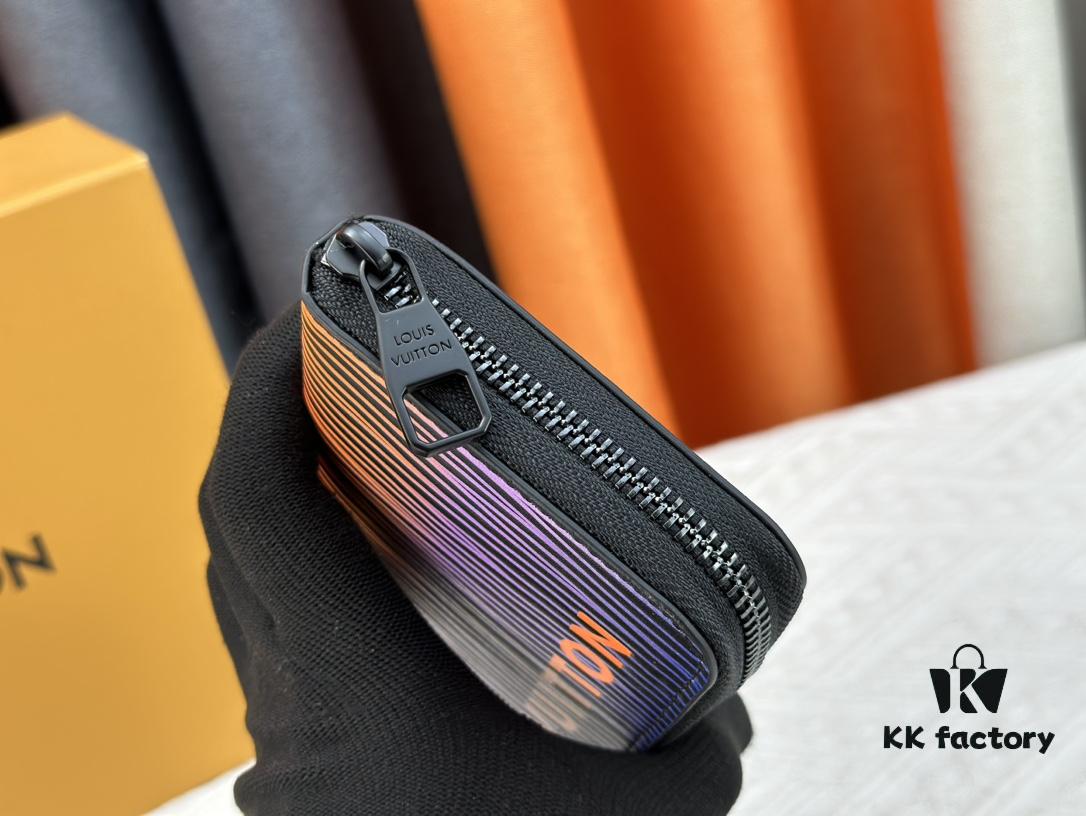 LV 82587 Wallet - Men's Vertical Zip Wallet Made from Durable Damier Graphite Canvas, Elegant and High-Quality