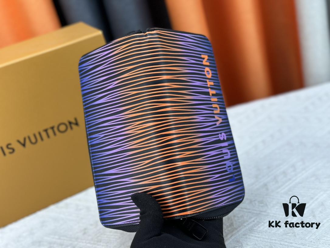 LV 82587 Wallet - Men's Vertical Zip Wallet Made from Durable Damier Graphite Canvas, Elegant and High-Quality