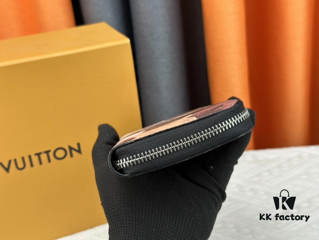 LV Wallet 63095 Black Ombré Men's Vertical Zip Wallet