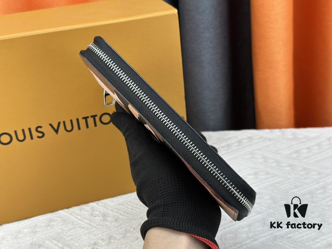 LV Wallet 63095 Black Ombré Men's Vertical Zip Wallet