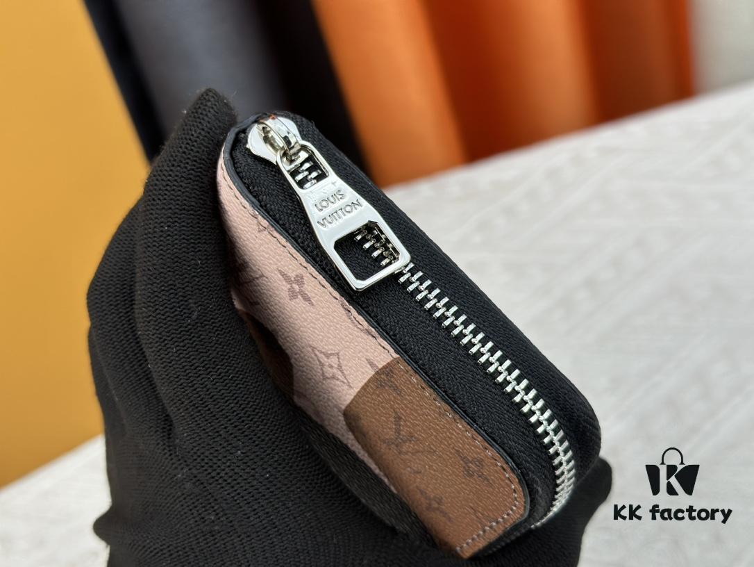 LV Wallet 63095 Black Ombré Men's Vertical Zip Wallet