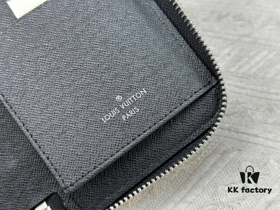 LV Wallet 63095 Black Ombré Men's Vertical Zip Wallet