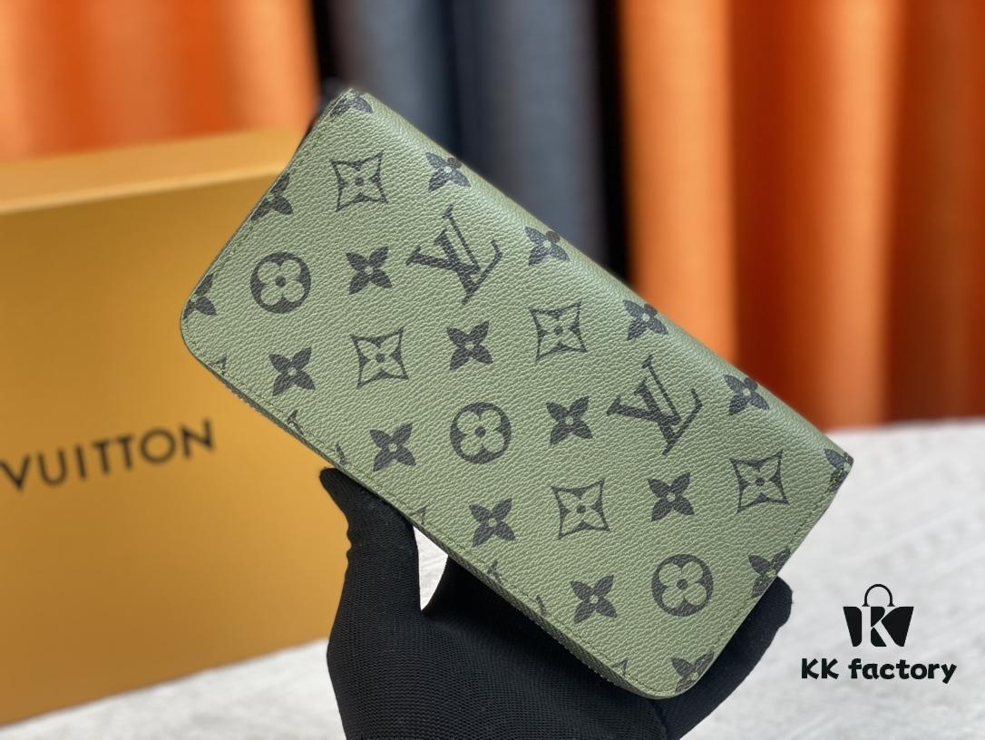 LV Wallet 63095 Beige and Red Money Clip