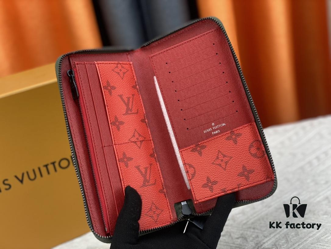 LV Wallet 63095 Beige and Red Money Clip