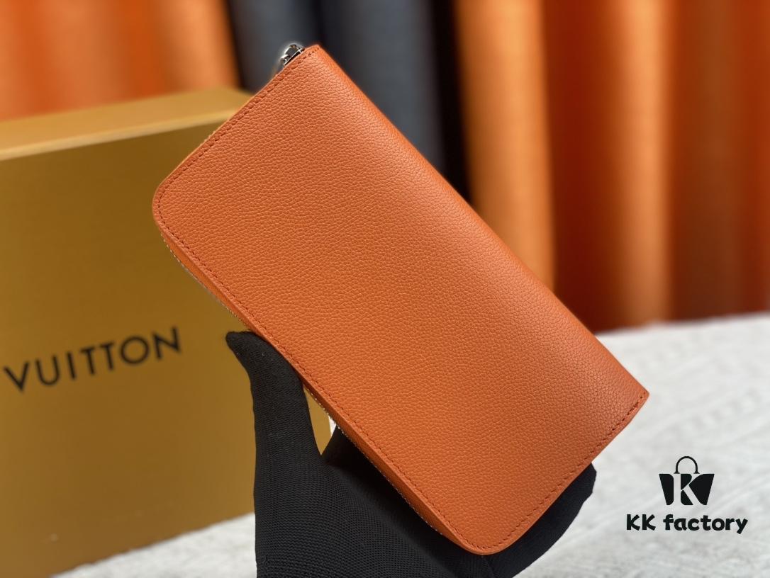 LV Wallet Men's Vertical Zip Wallet Durable Damier Graphite Canvas Elegant Design Multiple Card Slots