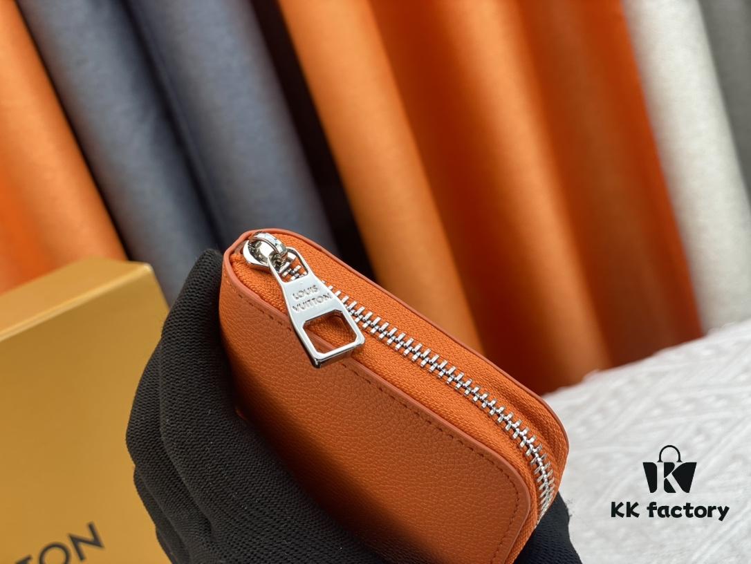 LV Wallet Men's Vertical Zip Wallet Durable Damier Graphite Canvas Elegant Design Multiple Card Slots