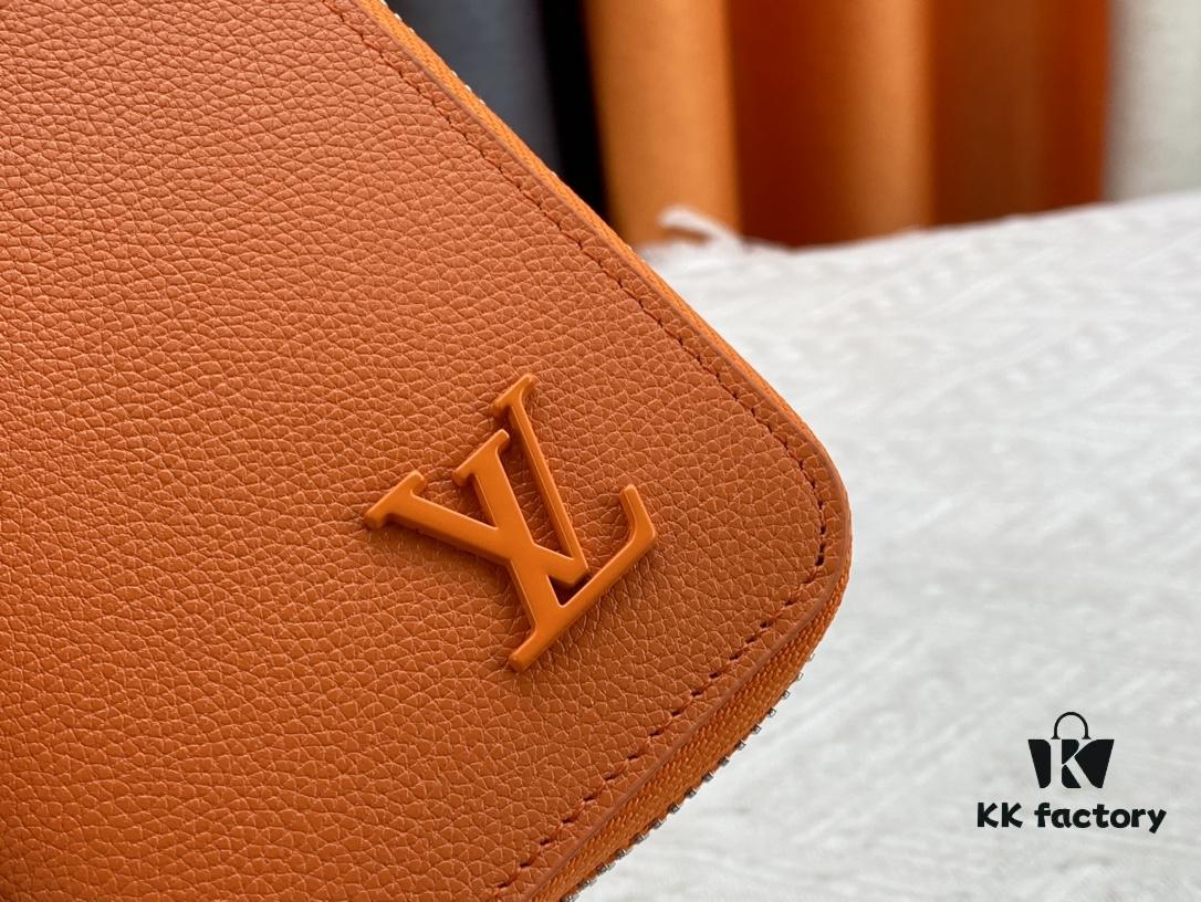 LV Wallet Men's Vertical Zip Wallet Durable Damier Graphite Canvas Elegant Design Multiple Card Slots