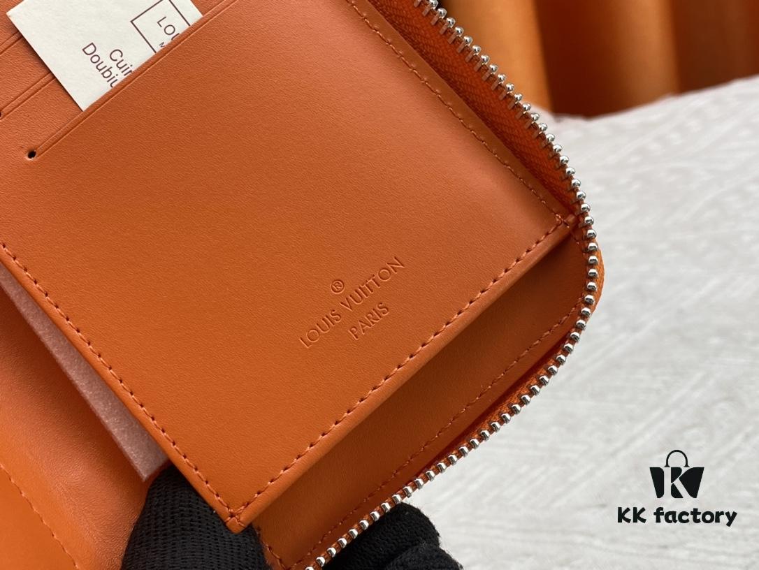 LV Wallet Men's Vertical Zip Wallet Durable Damier Graphite Canvas Elegant Design Multiple Card Slots