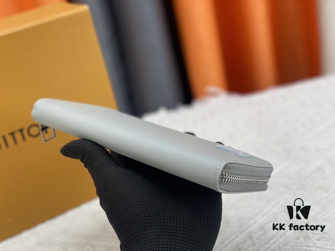 LV Wallet Men's Vertical Zip Wallet Durable Damier Graphite Canvas Elegant Design Multiple Card Slots and Compartments Size 20×10cm M62295/N63095/63548