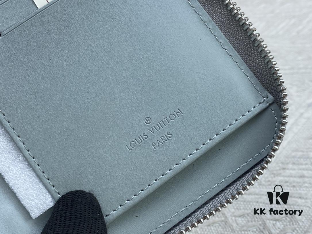 LV Wallet Men's Vertical Zip Wallet Durable Damier Graphite Canvas Elegant Design Multiple Card Slots and Compartments Size 20×10cm M62295/N63095/63548