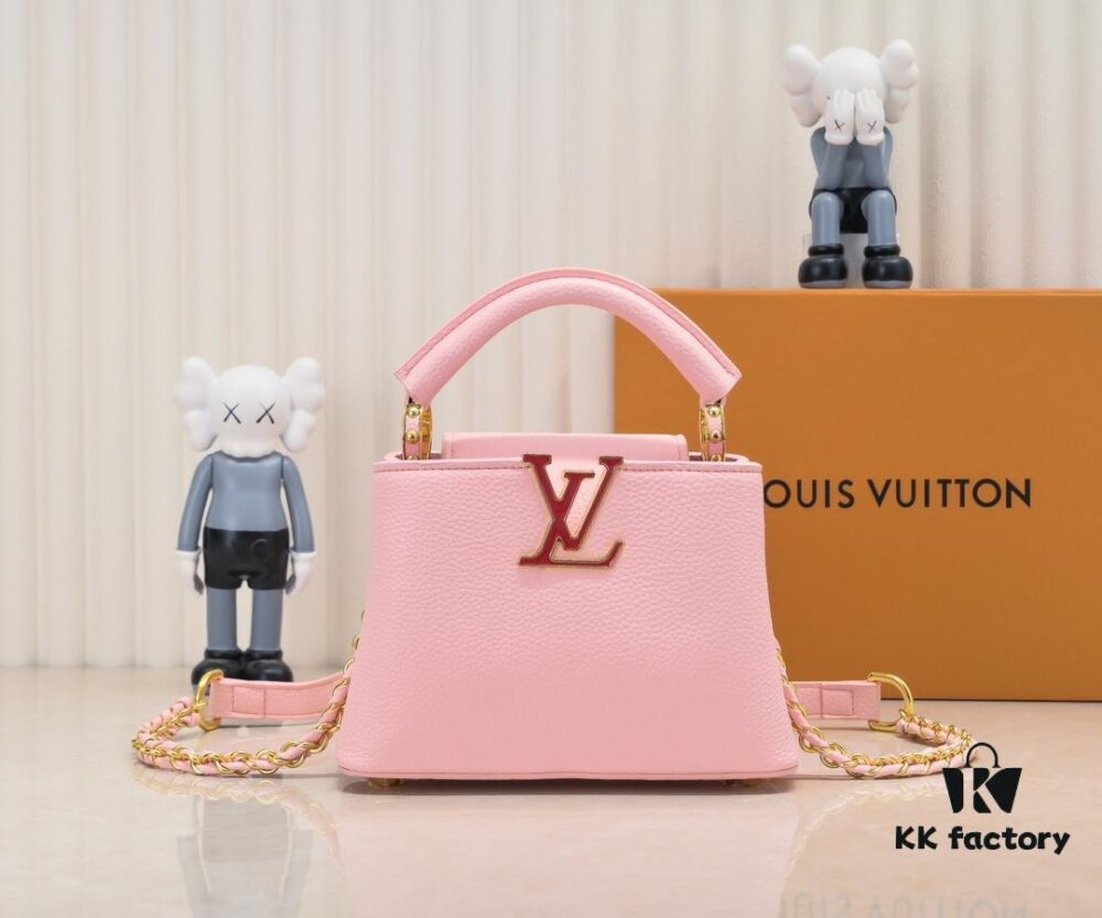 Upgraded M23082 Pink - Full Leather Cap, Na Ying Collection, Qixi Limited Edition / Mini Capucines BB Bag