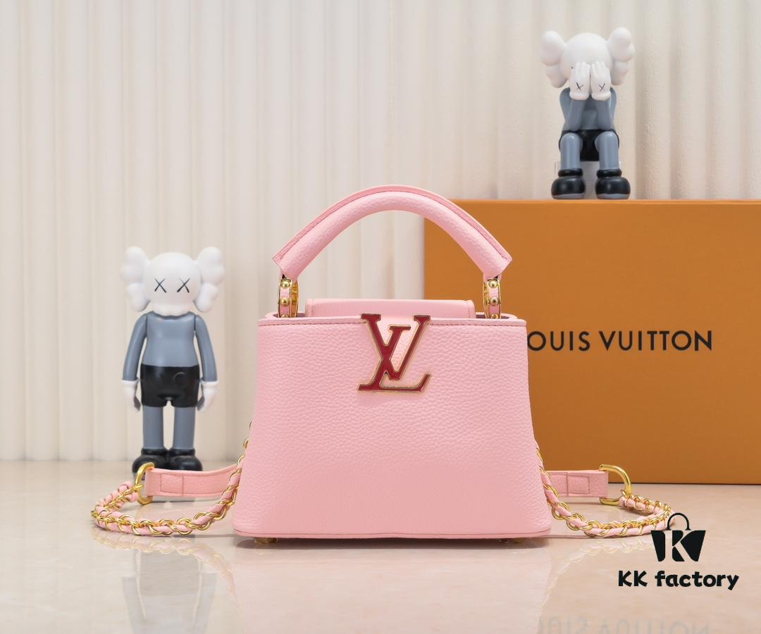 Upgraded M23082 Pink - Full Leather Cap, Na Ying Collection, Qixi Limited Edition / Mini Capucines BB Bag