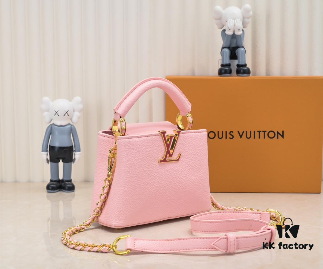 Upgraded M23082 Pink - Full Leather Cap, Na Ying Collection, Qixi Limited Edition / Mini Capucines BB Bag