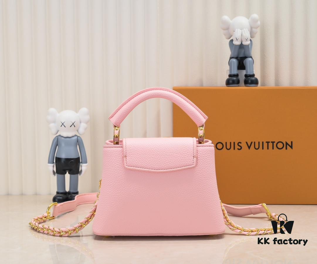 Upgraded M23082 Pink - Full Leather Cap, Na Ying Collection, Qixi Limited Edition / Mini Capucines BB Bag