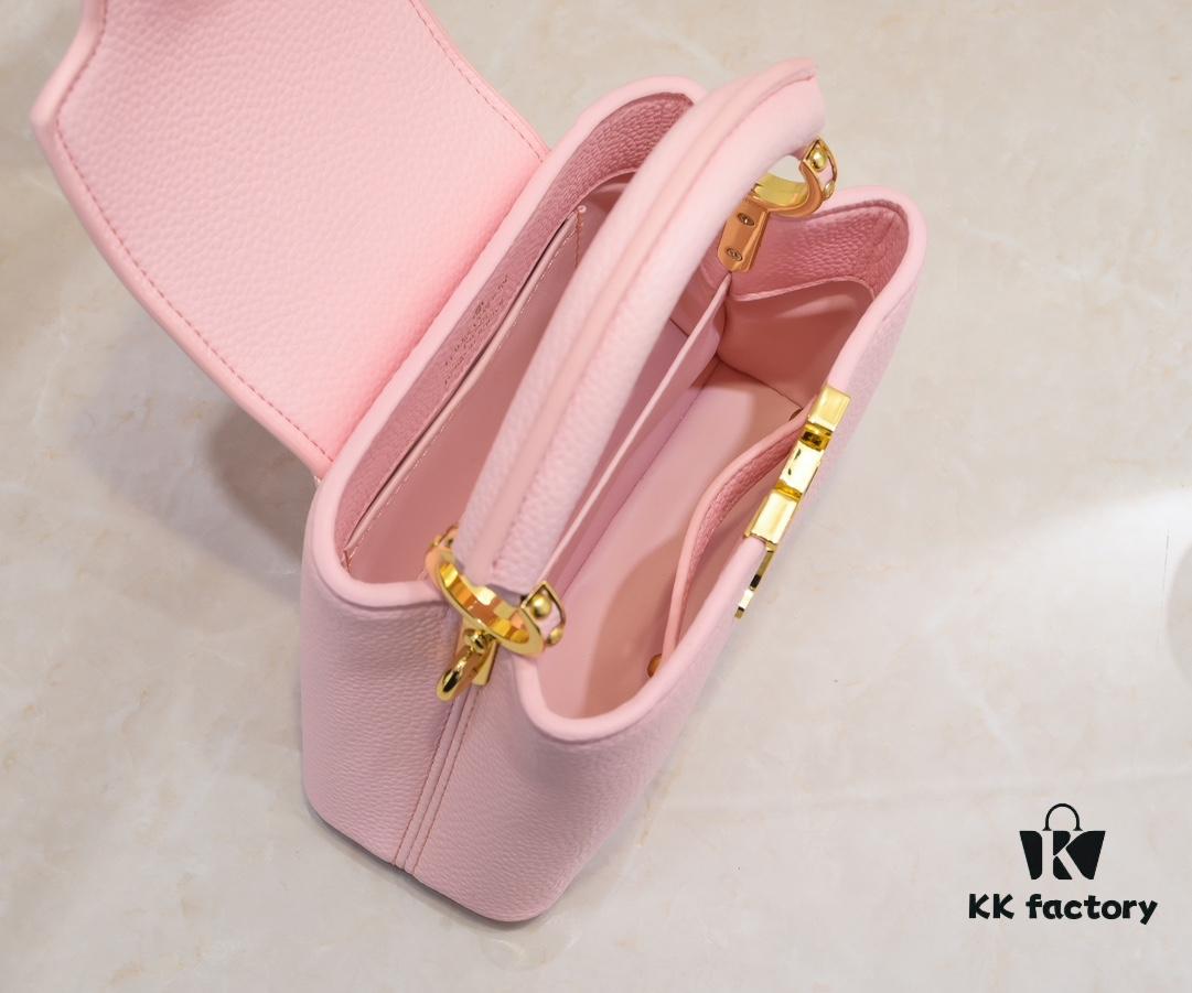 Upgraded M23082 Pink - Full Leather Cap, Na Ying Collection, Qixi Limited Edition / Mini Capucines BB Bag