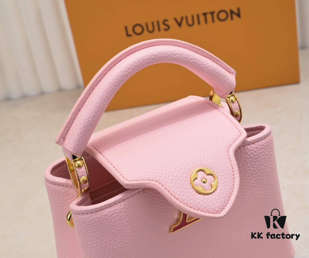 Upgraded M23082 Pink - Full Leather Cap, Na Ying Collection, Qixi Limited Edition / Mini Capucines BB Bag