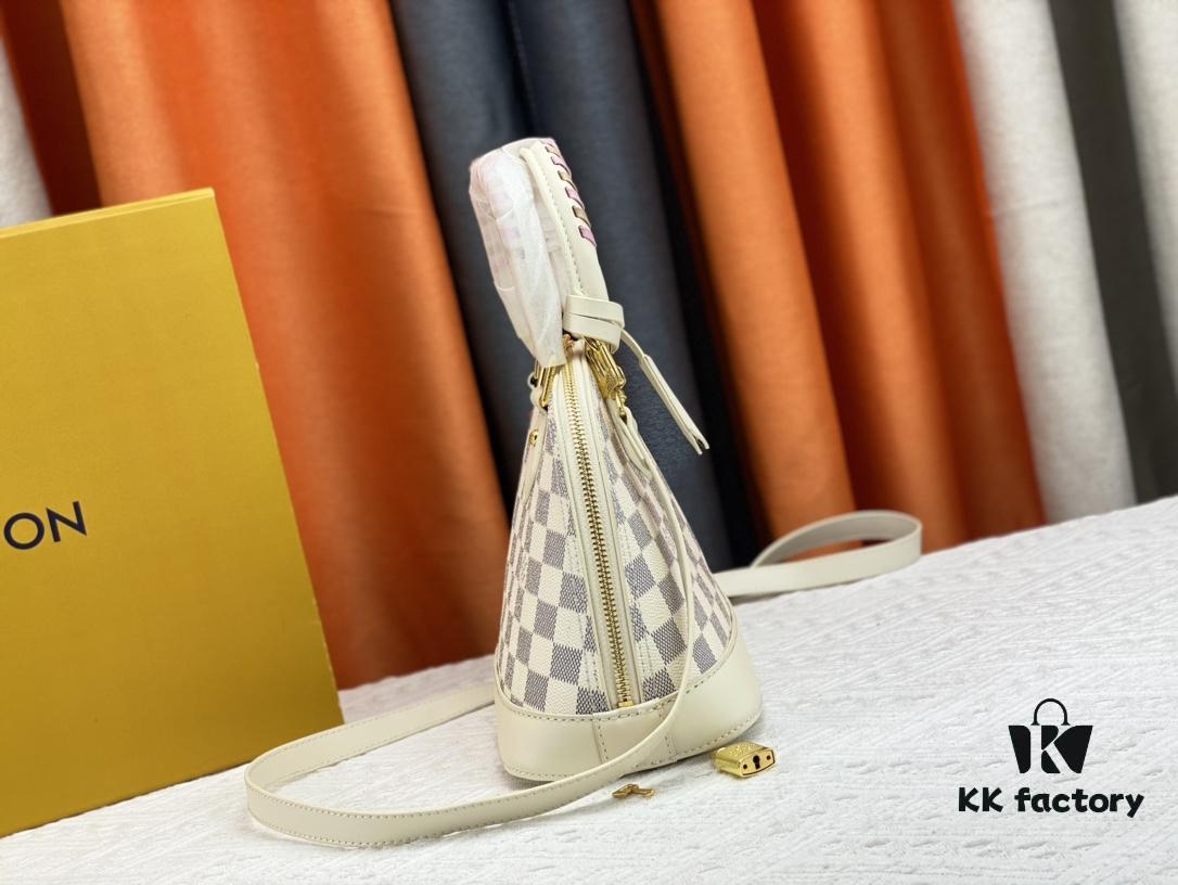 Upgraded Original Version Exclusive Real Shot 2022 New Style Shell Checkered White Woven Wrist Bag N45294 M53152