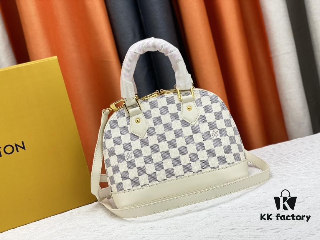 Upgraded Original Version Exclusive Real Shot 2022 New Style Shell Checkered White Woven Wrist Bag N45294 M53152
