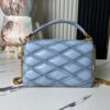 Top-tier Original Order Exclusive Real-shot M24186 M22891 Light Blue Full Leather Quilted Chain Bag Series GO-14 Teist Medium Handbag M22890