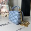 Top-tier Original Order Exclusive Real-shot M24186 M22891 Light Blue Full Leather Quilted Chain Bag Series GO-14 Teist Medium Handbag M22890