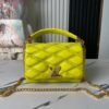 6930870f6e68136f4d9a8683 Top Quality Original Order Exclusive Real Shot M22891 Lemon Yellow Full Leather Diamond Quilted Chain Bag Series GO-14 Teist Medium Handbag M22890