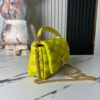 693087106e68136f4d9a8686 Top Quality Original Order Exclusive Real Shot M22891 Lemon Yellow Full Leather Diamond Quilted Chain Bag Series GO-14 Teist Medium Handbag M22890