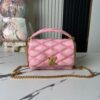 Top-tier Original Order, Exclusive Real-shot M24465 M22891 Pink Full Leather Quilted Chain Bag Series GO-14 Teist Medium Handbag M22890