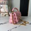Top-tier Original Order, Exclusive Real-shot M24465 M22891 Pink Full Leather Quilted Chain Bag Series GO-14 Teist Medium Handbag M22890