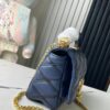 693087206e68136f4d9a86a1 Top Quality Original Order Exclusive Real Shot M23682 M22891 Dark Blue Full Leather Quilted Chain Bag Series GO-14 Teist Medium Handbag M22890
