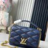 693087216e68136f4d9a86a2 Top Quality Original Order Exclusive Real Shot M23682 M22891 Dark Blue Full Leather Quilted Chain Bag Series GO-14 Teist Medium Handbag M22890