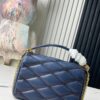 693087226e68136f4d9a86a5 Top Quality Original Order Exclusive Real Shot M23682 M22891 Dark Blue Full Leather Quilted Chain Bag Series GO-14 Teist Medium Handbag M22890
