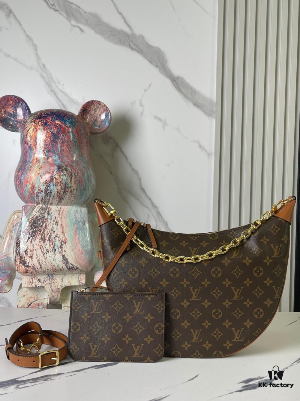 Top Quality Original Stock, Exclusive Real Shot - M46311 Vintage Monogram Moon Bag Series marel Vintage Moon Bag M46311 Monogram Latest 2022 Runway Classic Monogram with Yellow Flowers LV marel Vintage Bag, Perfect Size!