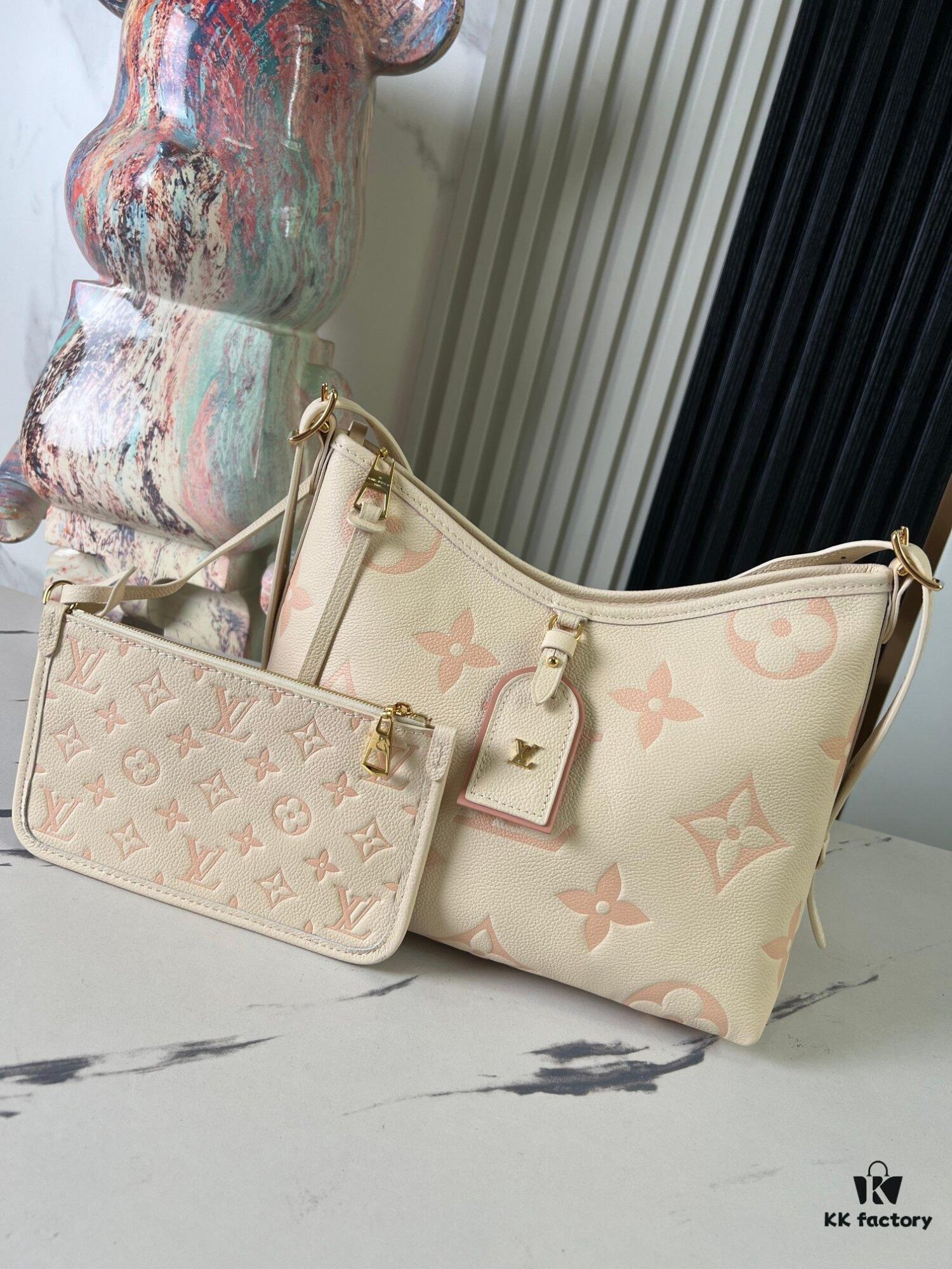 Top Quality Original Order Exclusive Real Shot M46288 Milky Beige Chocolate 24141 Full Leather Shoulder Shopping Bag Series CarryAll Small Handbag - LV Milky Way M46288 White/Pink (Silkscreen) Small Bag