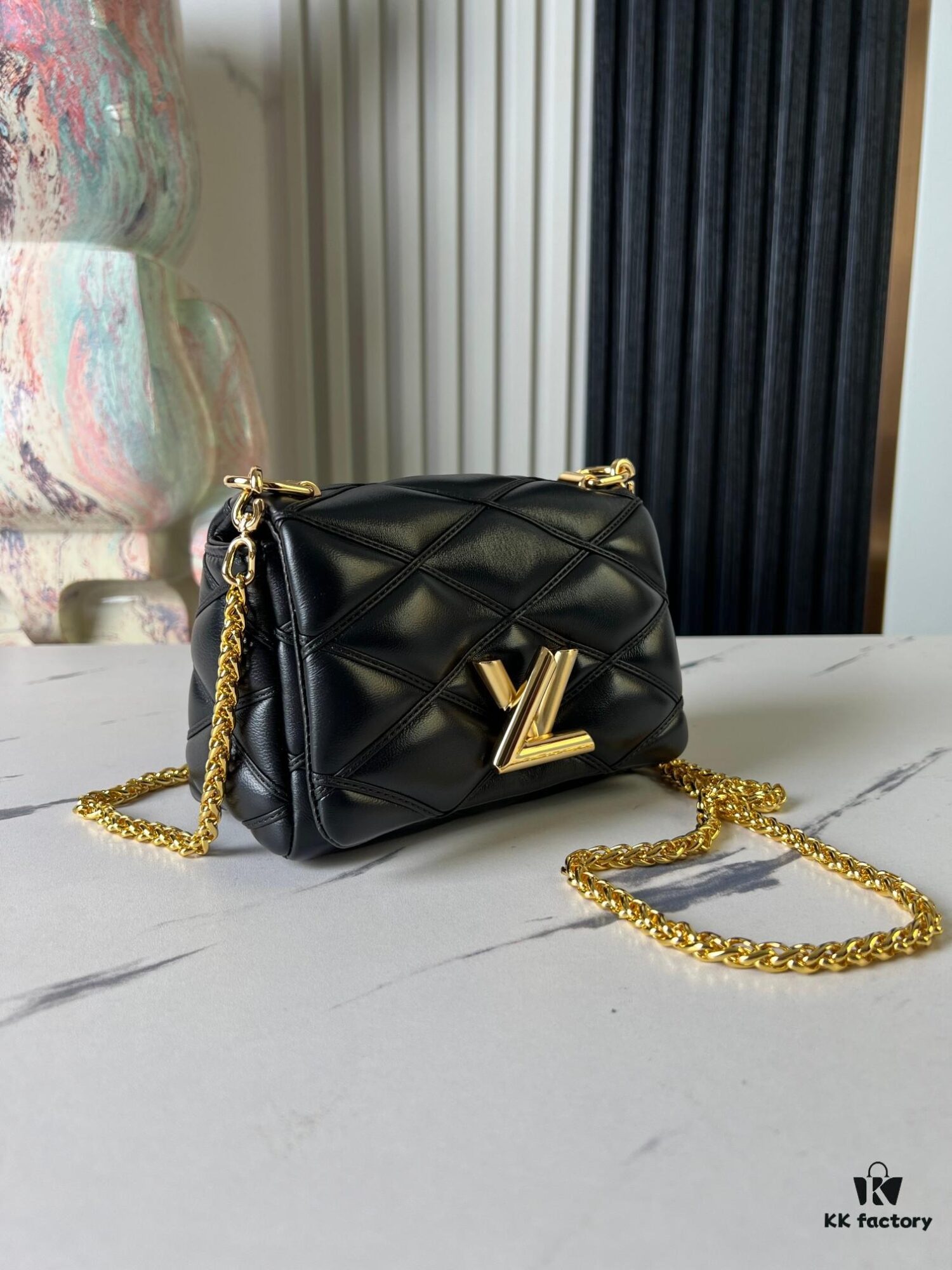 6930874a6e68136f4d9a86e9 Top Quality Original Order Exclusive Real Shot M23625 Black Full Leather Chain Bag Series PICO GO-14 Handbag