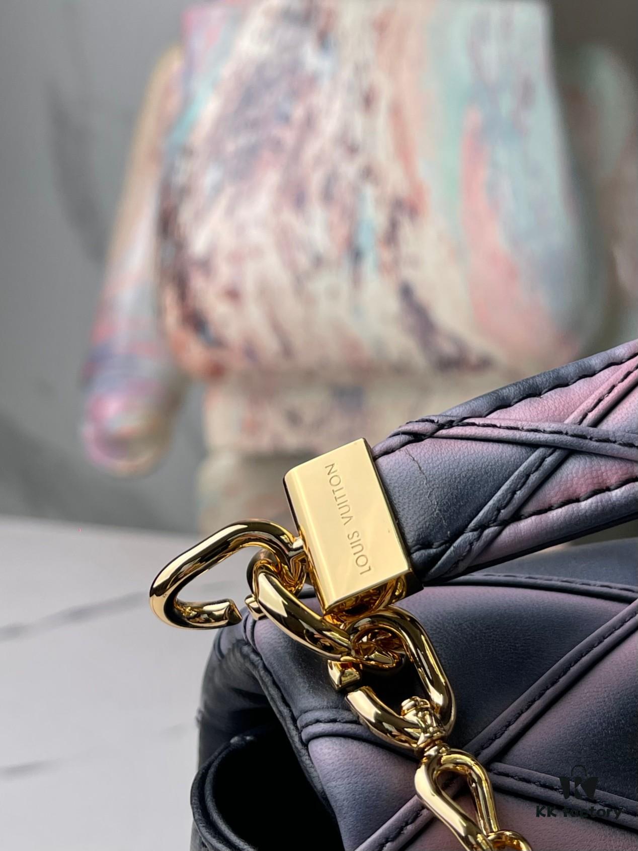 Top Quality Original Design Exclusive Real Shot M23569 M22891 Black Gradient Full Leather Diamond Quilted Chain Bag Series GO-14 Teist Medium Handbag M22890