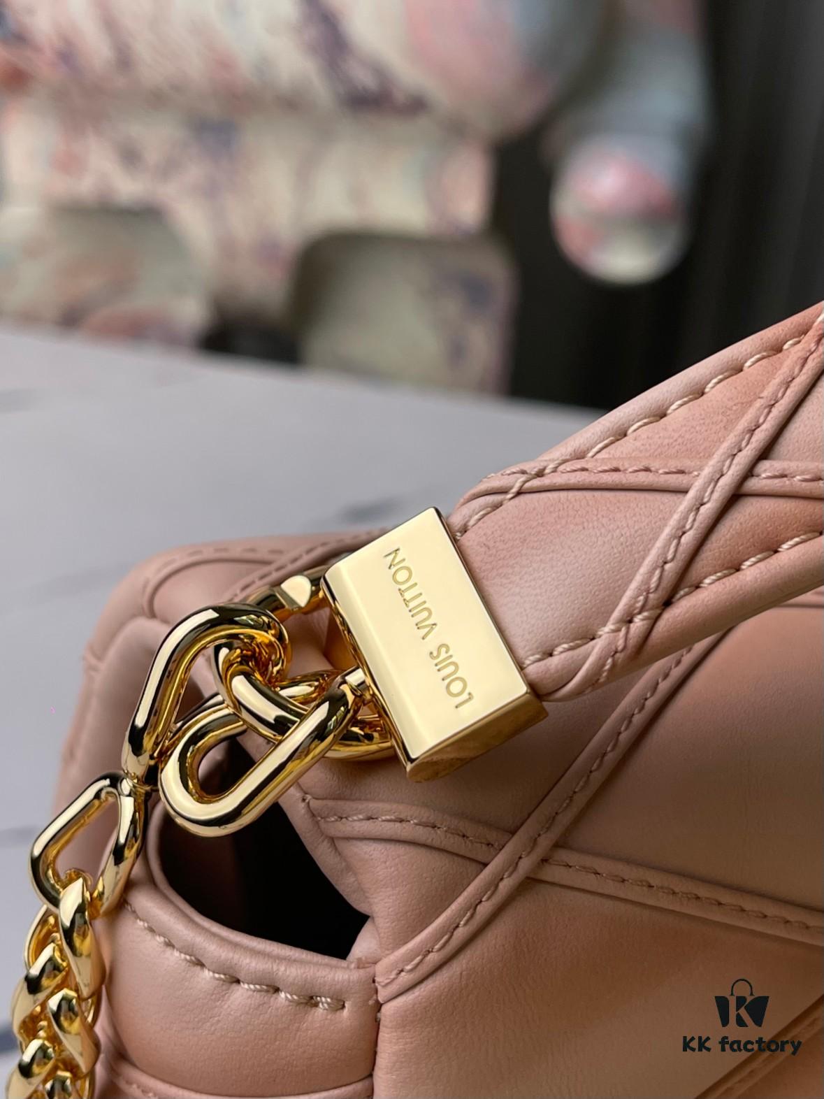 Top-Quality Original Order Exclusive Real Shot M24465 M22891 Beige Full Leather Quilted Chain Bag Series GO-14 Teist Medium Handbag M22890