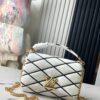 Top-tier Original Order, Exclusive Real Photography: M22890 White Full Leather Quilted Chain Bag Series GO-14 Teist Medium Handbag M22891