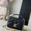 Top-tier Original Order Exclusive Real Shot M22891 Black Full Leather Quilted Chain Bag Series GO-14 Teist Medium Handbag M22890