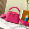 Upgraded M20741 LV Broderie Anglaise Embroidered Gold Button Capucines Mini Bag