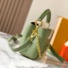 Upgraded M23950 Green Mini Capucines Handbag with Lovelock Chain