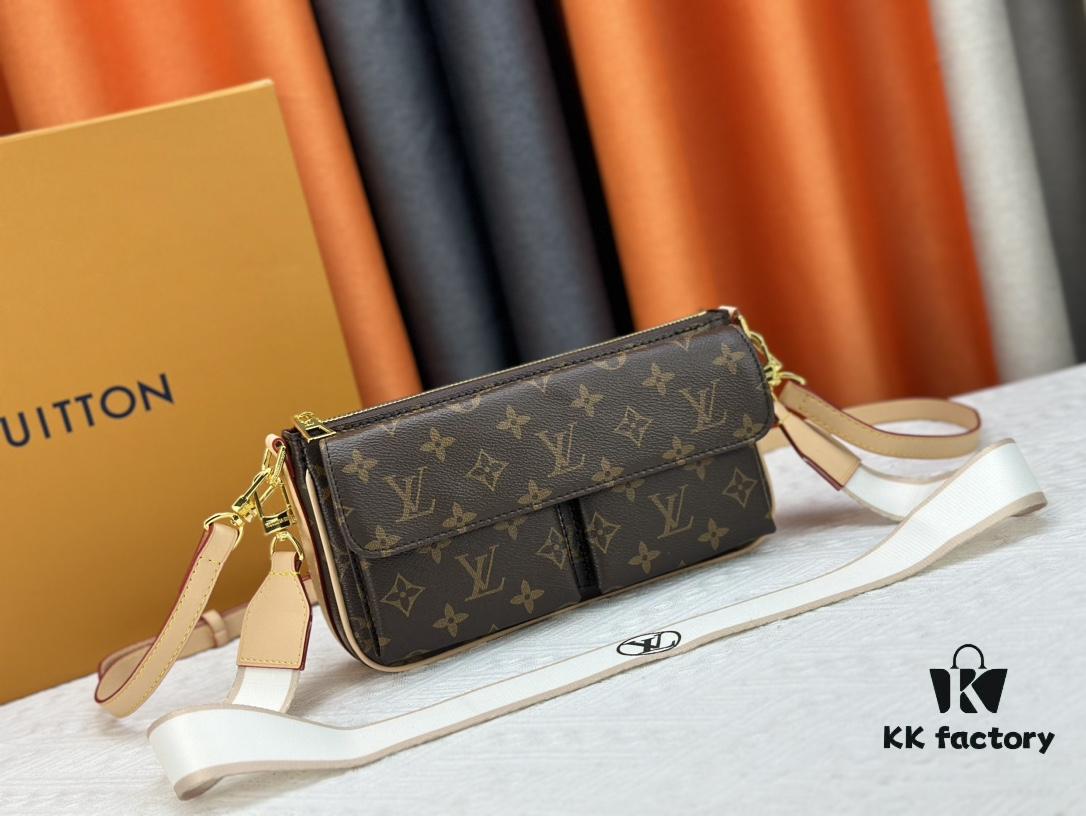 Authentic Development, Full Steel Hardware 👏👏 Vibe Handbag Inspired by the 2003 Viva-cité Bag in Monogram Canvas with Compact Design