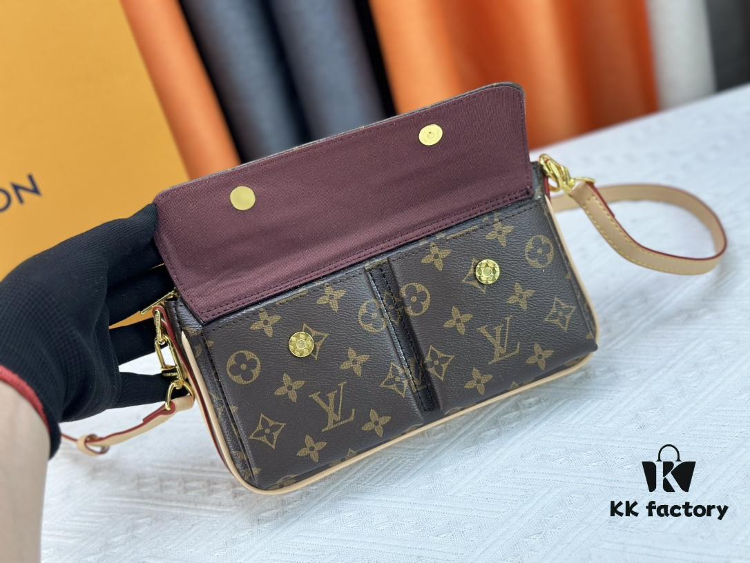 Authentic Development, Full Steel Hardware 👏👏 Vibe Handbag Inspired by the 2003 Viva-cité Bag in Monogram Canvas with Compact Design