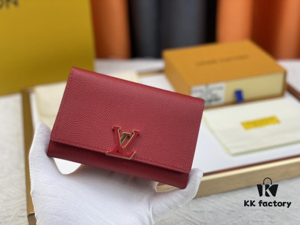 M62157/62158 Soft Leather Wallet with LV Logo Wrap, Inspired by Iconic Design Lines