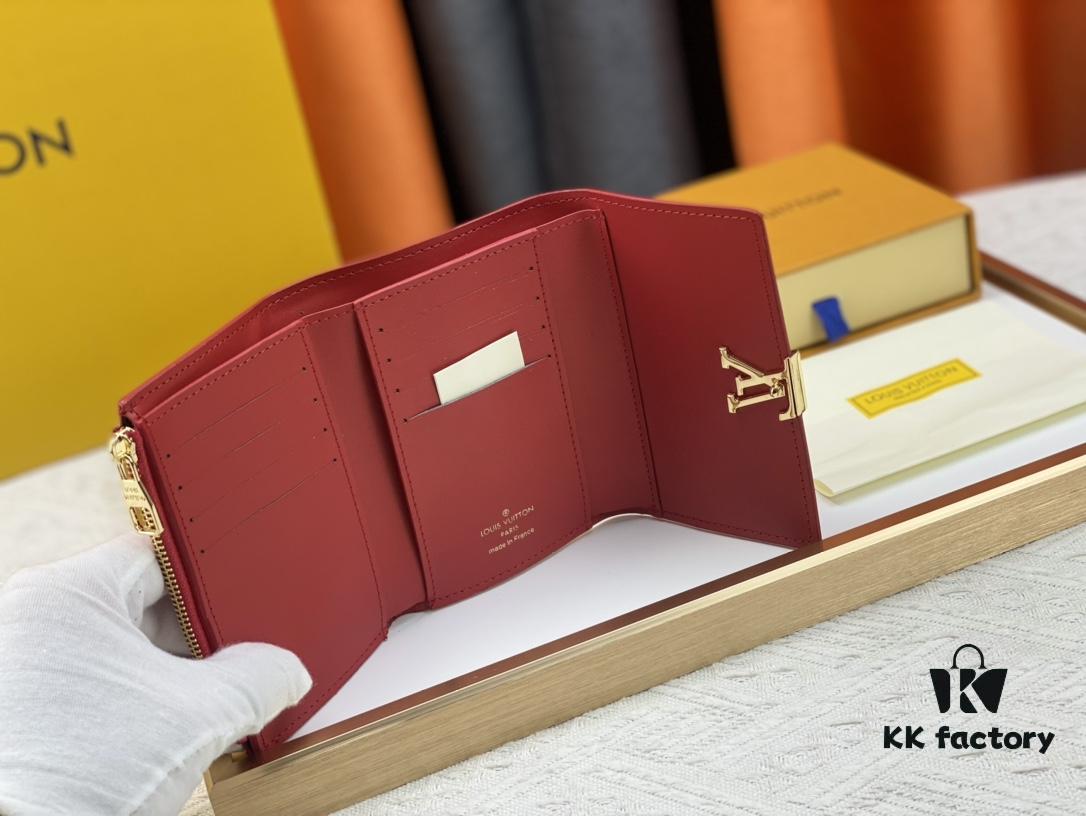 M62157/62158 Soft Leather Wallet with LV Logo Wrap, Inspired by Iconic Design Lines