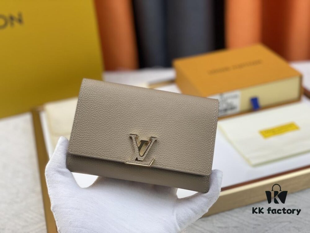 M62157/62158 Soft Leather Wallet with LV Logo Wrap, Inspired by Iconic Design Lines